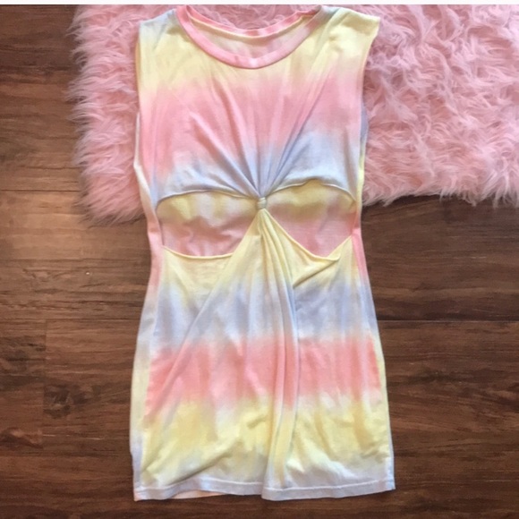 Brandy Melville Dresses & Skirts - Brandy Melville tie dye cutout t shirt dress